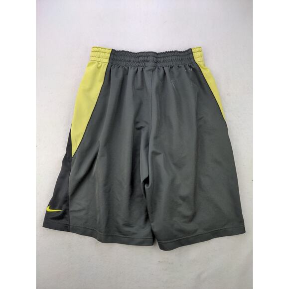 Nike Drifit Athletic Shorts Size L Gray & Yellow Embroidered Swoosh Logo - Picture 2 of 11